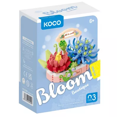 Klocki Sukulenty doniczka niebieska 271el