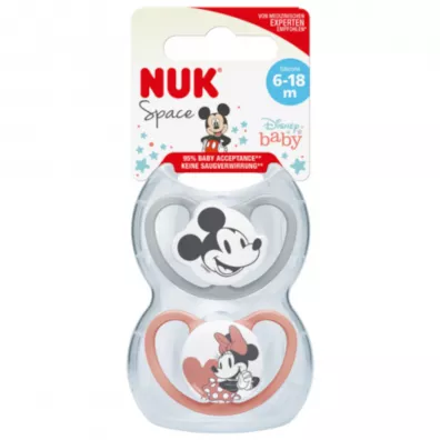 Nuk Smoczek uspokajaj�cy silikonowy Myszka Minnie 6-18 m-cy 2 szt.