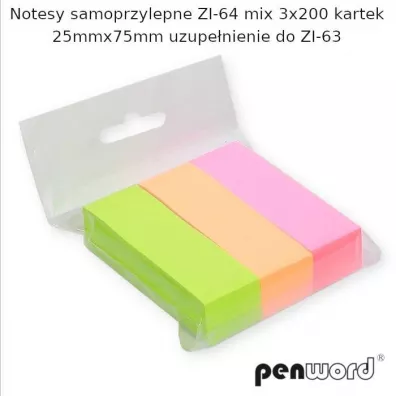 Penword Notes samoprzylepny 25x76mm 600 kartek