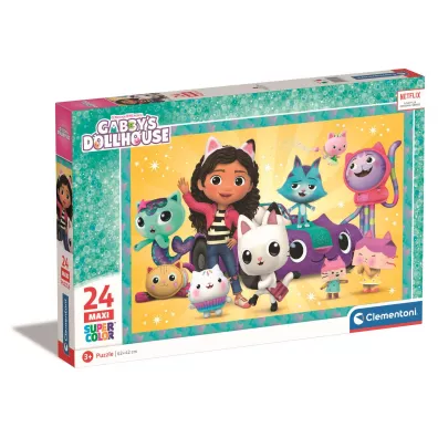 Puzzle 24 el. Maxi SuperColor. Koci Domek Gabi Clementoni