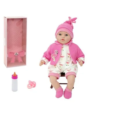 Lalka bobas smoczek + butelka m�wi po polsku 45cm Adar