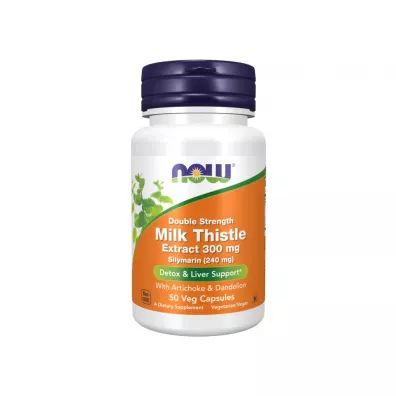 Now Foods Silymarin - Sylimaryna z Ostropestu Plamistego + Dandelion Root (Mniszek) + Karczoch Suplement diety 50 kaps.