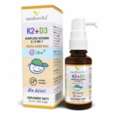 Medverita Witamina K2 + D3 dla dzieci suplement diety 30 ml