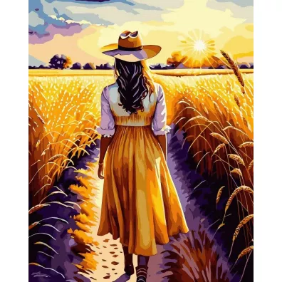 Twoje Hobby Malowanie po numerach + z�ota farba - Dziewczyna z 40x50cm