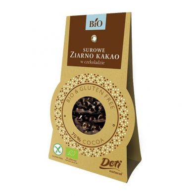 Doti Surowe ziarno kakao w czekoladzie deserowej bezglutenowe 50 g Bio