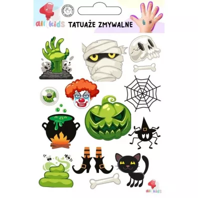 Tatua�e zmywalne dla dzieci Halloween 3 All4Kids