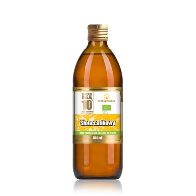 Złoto Polskie Olej słonecznikowy tłoczony na zimno 500 ml Bio