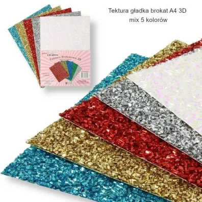 Polsirhurt Tektura A4 g�adka brokat 3D 5 szt.