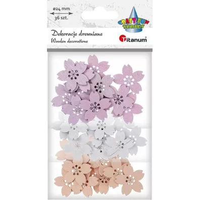 Titanum Drewniane kwiaty mix 36 szt.