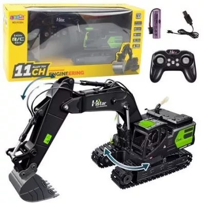 Koparka g�sienicowa RC 2.4G 11CH czarna LeanToys