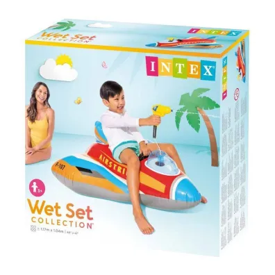 Intex Dmuchany my�liwiec do p�ywania dla dzieci samolot z dzia�kiem wodnym 57531