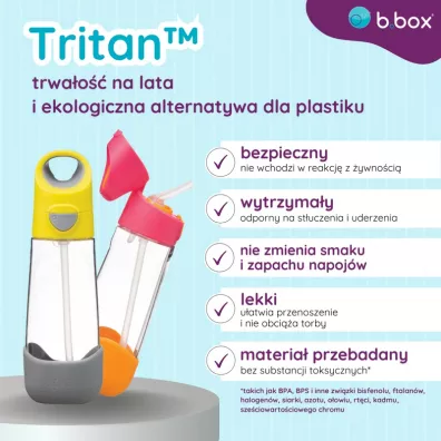 b.box Butelka na wod� tritanowa ze s�omk� Ocean Breeze 600 ml
