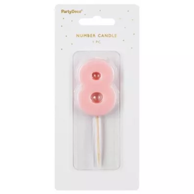 PartyDeco �wieczka 8 jasno r�owa 5.5cm