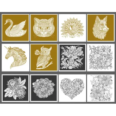 Obrazki metaliczne gold/silver