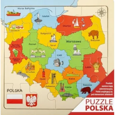 Mapa drewniane puzzle Daffi