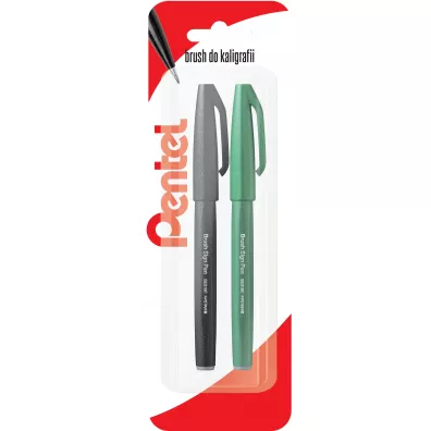 Pentel Pisak/p�dzelek do kaligrafii SES15 czarny, zielony
