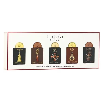 Lattafa Zestaw Pride Art Of Arabia III Woda perfumowana + Ajwaa+Al Qiam Gold Woda perfumowana + Masa Woda perfumowana + Brioche Vanille Woda perfumowana 5 x 20 ml