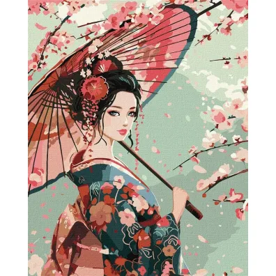 Ideyka Malowanie po numerach - Dama w kimonie 40x50cm