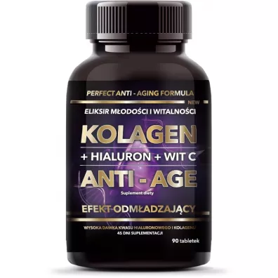 Intenson Kolagen + Hialuron + Witamina C Anti-Age suplement diety 90 tab.