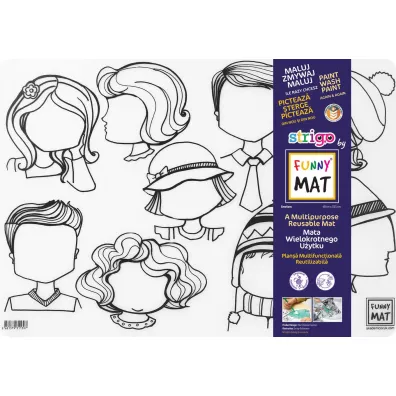 Strigo Funny Mat Transparent - Twarze 48x33.5 cm