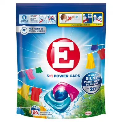 Power Caps kapsu�ki do prania kolorowych i ciemnych tkanin 24 szt.