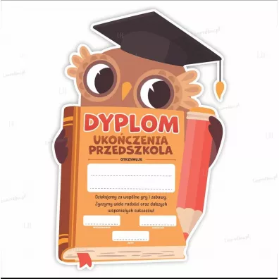LearnHow Dyplom kszta�t uko�czenia przedszkola sowa 5 szt.