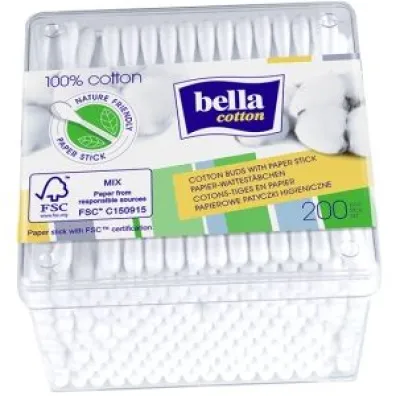 Bella Patyczki kosmetyczne 100% bawe�ny 200 szt.
