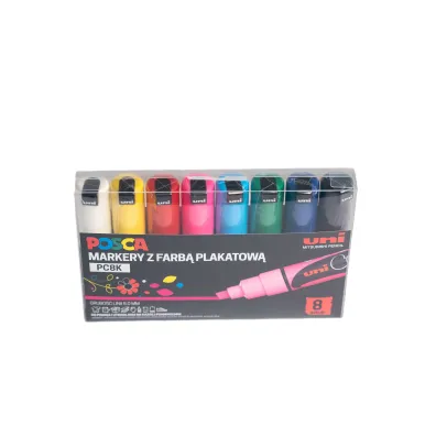 Uni Mitsubishi Pencil Markery PC-8K zestaw 8 szt.