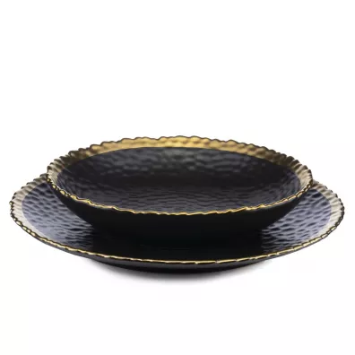 HowHomely Komplet 8 talerzy Kati Black Gold