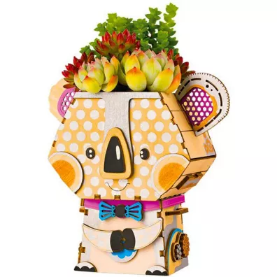 Drewniane Puzzle 3D - Doniczka Koala Nice-idea.pl