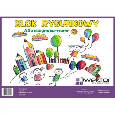 Wektor Blok rysunkowy A3 bia�y 20 kartek 10 szt.