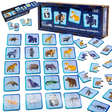 Puzzle drewniane �amig��wka dzikie zwierz�ta PuzzleOK