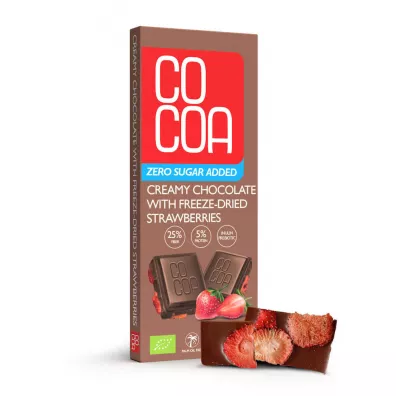 Cocoa Czekolada creamy z truskawkami 40 g Bio