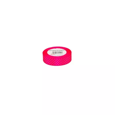 Wst��ka satynowa w kropki r�owa 25mm x 22m