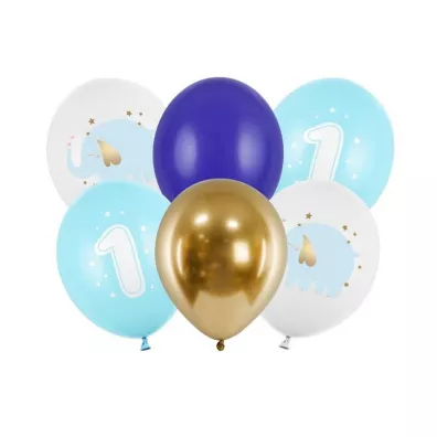 PartyDeco Balony Roczek Pastel Light Blue 30cm