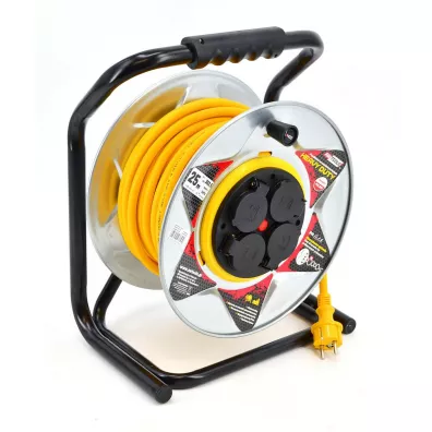 Awtools Przeduacz bben metalowy ty heavy duty 50m 3x1,5 mm 16a / 3680w / ip44 neopren