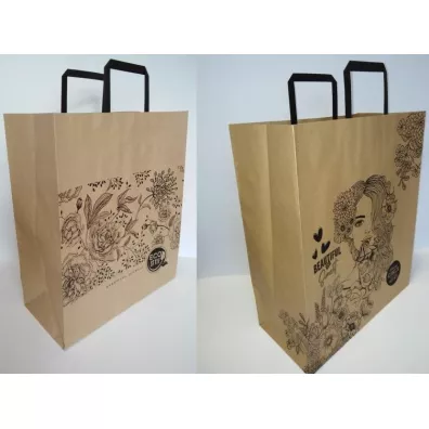 Fresh Torebka Kraft 380x320 XL kwiaty mix
