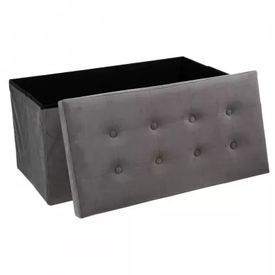 Atmosphera Pufa pikowana Adaline Grey 76x38 cm