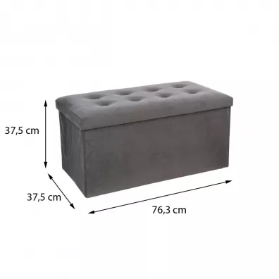 Atmosphera Pufa pikowana Adaline Grey 76x38 cm