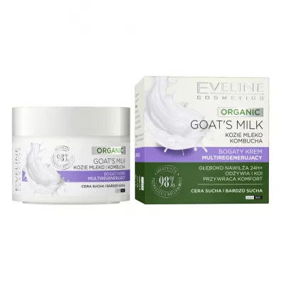Eveline Cosmetics Organic Goats Milk bogaty krem do twarzy 50 ml