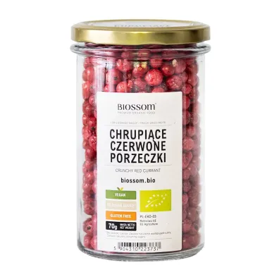 Biossom Czerwone porzeczki liofilizowane chrupi�ce bezglutenowe 70 g Bio