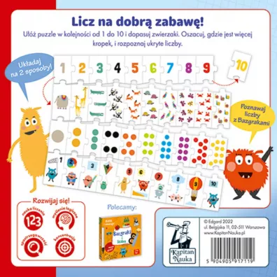 Zabawa w liczenie. Ukadanka edukacyjna. 1, 2, 3, poznaj liczby! Edgard