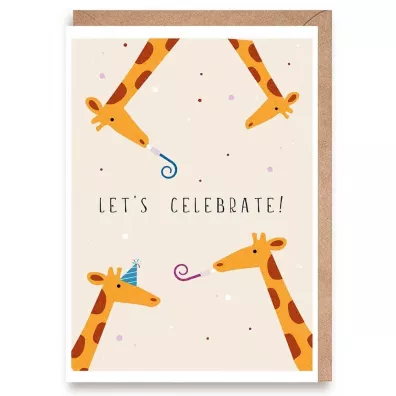 Cardie Kartka urodzinowa �yrafy Let's celebrate!