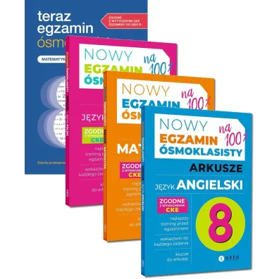 Pakiet: Teraz egzamin �smoklasisty. Matematyka. Repetytorium, Nowy Egzamin �smoklasisty. Arkusze: J�zyk polski, Matematyka, J�zyk angielski