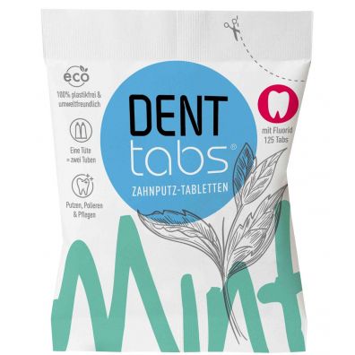 Dent Tabs Tabletki do czyszczenia zębów z fluorem 125 szt.