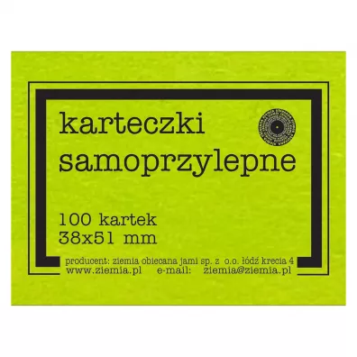 Ziemia Obiecana Karteczki samoprzylepne fluo zielone 38x51 mm