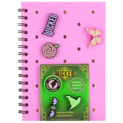 Beniamin Ko�ozeszyt A5/80k Kratka Wicked silikonowy z przypink� BENIAMI 43287 BEN