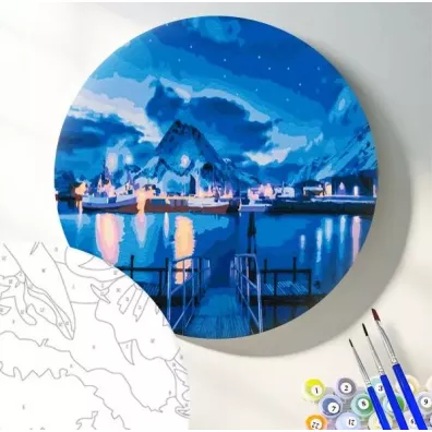 Twoje Hobby Malowanie po numerach okr�g�e - Nocny widok 40cm