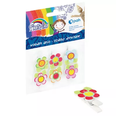 Fiorello Ozdoby drewniane Spinacz Kwiatek 6 szt.
