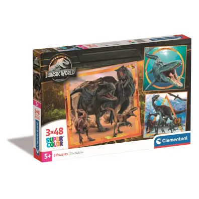 Puzzle 3x48 el. SuperColor. Jurassic World Clementoni